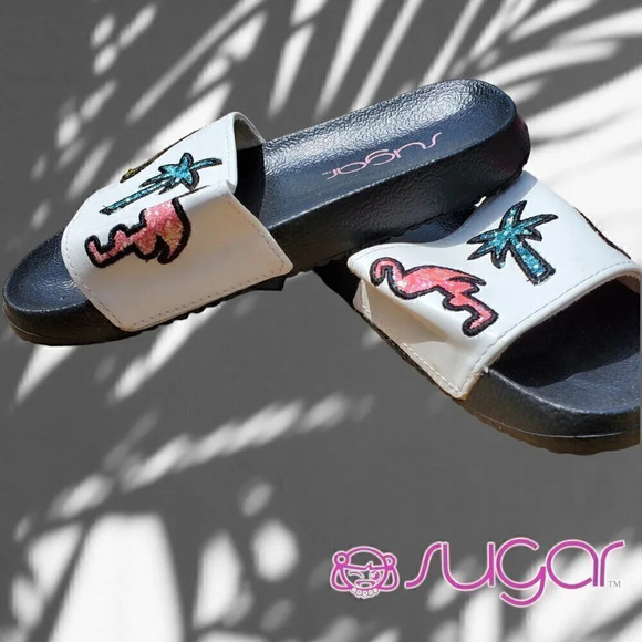 Sugar | Girls Lemonade Pool Slide Sandal | Sequin and Stitch | White - Picture 2 of 8